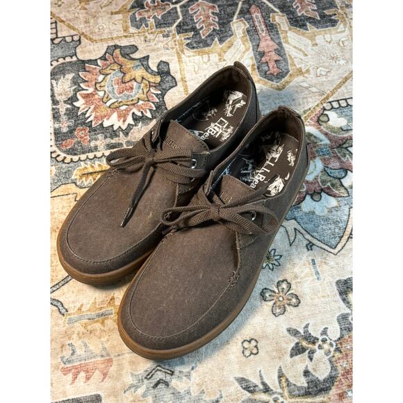 LL Bean Men's Canvas Slip On Shoes Outdoor Camping Moccasins Brown Size 8.5 - Picture 1 of 9
